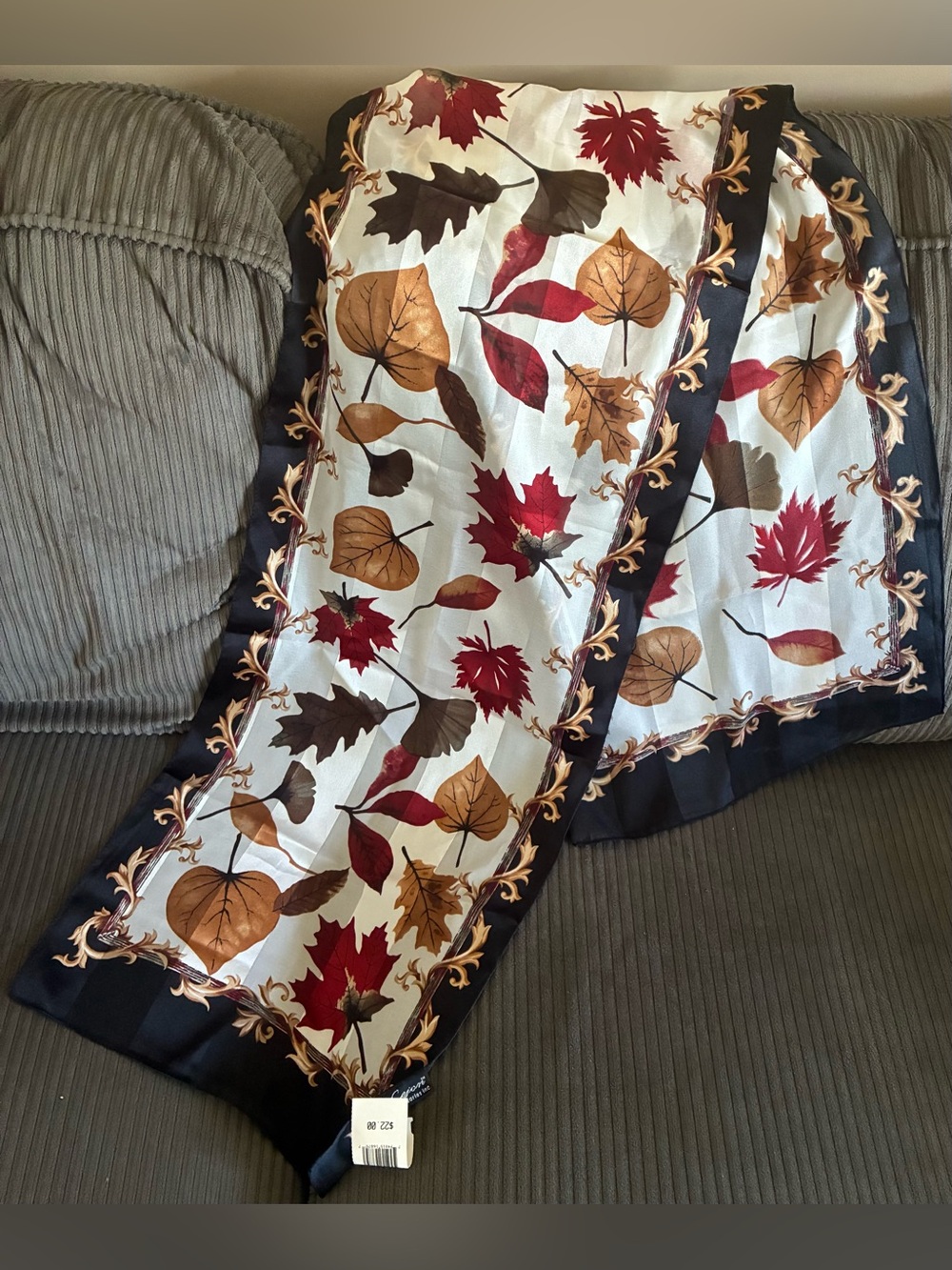 Cejon VTG New Fall Leaves Scarf Autumn Long Purse